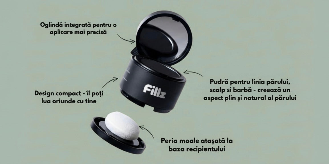 Pudră pentru linia părului, scalp si barbă